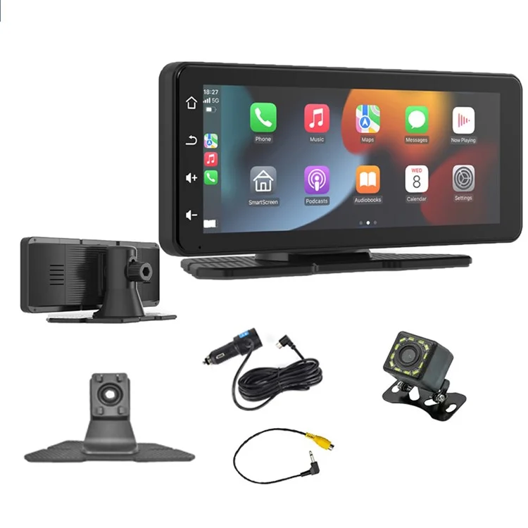 W513B 6.86-Inch HD Car Play com Câmera com 12 LEDs Rádio Portátil Carro Bluetooth Tela