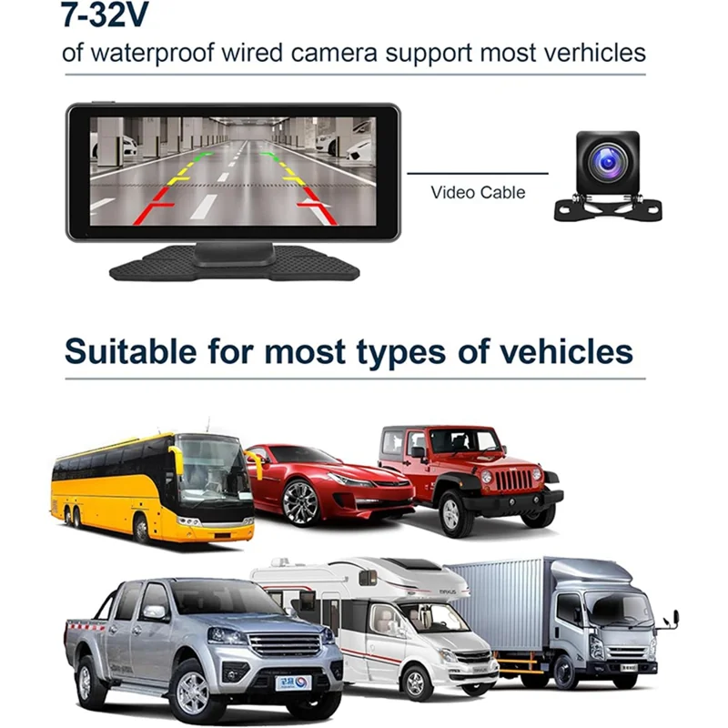 W513F 6.86-Inch Portable Car Player with Recorder, AHD Camera, Support 1080P Front / Rear