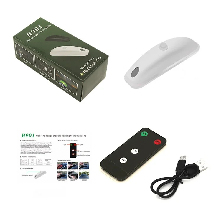H901 1 Pièce Lampe à Laser Verte de Voiture à Contrôle Distant - Blanc 