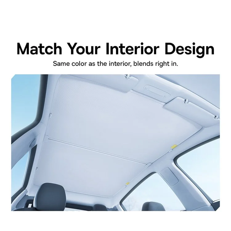 Serie BASEUS T-Space BS-TS011 2Pcs Visera solar para el techo solar del coche para Tesla Model Y Cortina de una sola capa - Blanco luna 