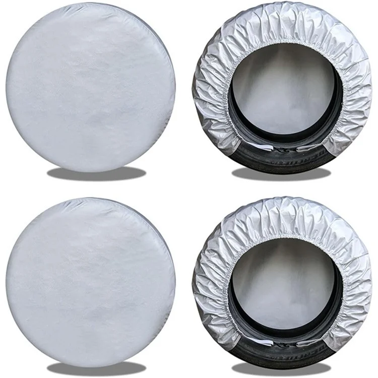 4PCS Oxford Cloth Sleeve 91-99CMx36CM Wheel Car SUV Tire Cover Bag für 36-39 Zoll Reifen - Silber