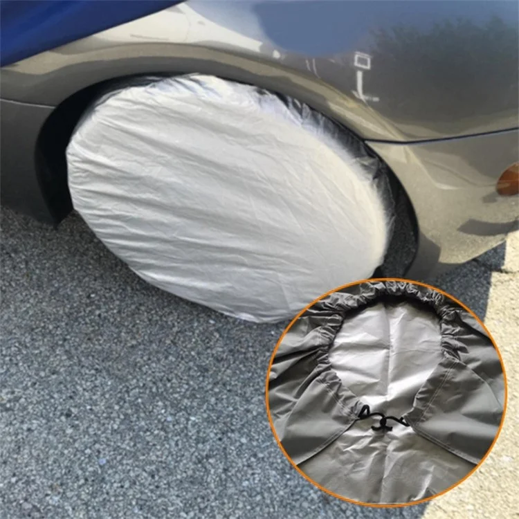 4PCS Oxford Cloth Sleeve 91-99CMx36CM Wheel Car SUV Tire Cover Bag für 36-39 Zoll Reifen - Silber
