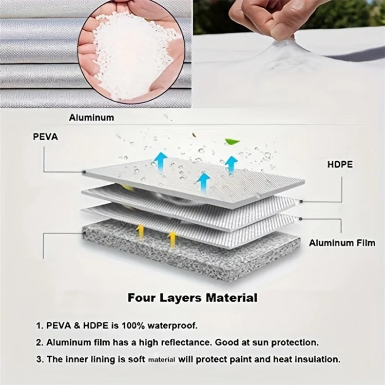 4PCS Oxford Cloth Sleeve 91-99CMx36CM Wheel Car SUV Tire Cover Bag für 36-39 Zoll Reifen - Silber