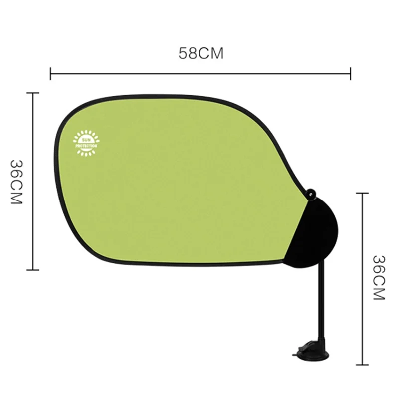 Car Window Sun Shade UV Protection Adjustable Auto Window Shade with Suction Cup - Black