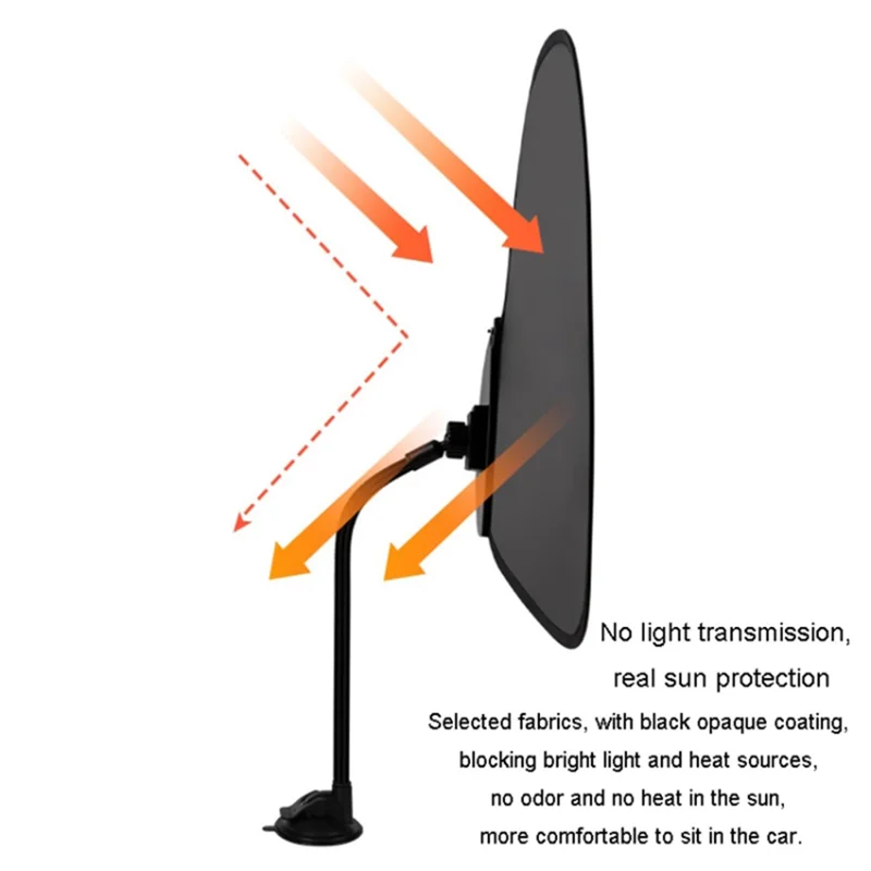 Car Window Sun Shade UV Protection Adjustable Auto Window Shade with Suction Cup - Black