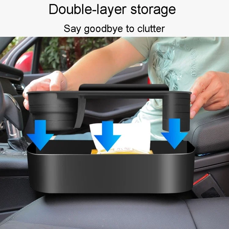 Caixa de Armazenamento do Espaço entre Assentos do Carro, Organizador de Porta-Copos Lateral