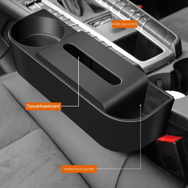 Caixa de Armazenamento do Espaço entre Assentos do Carro, Organizador de Porta-Copos Lateral