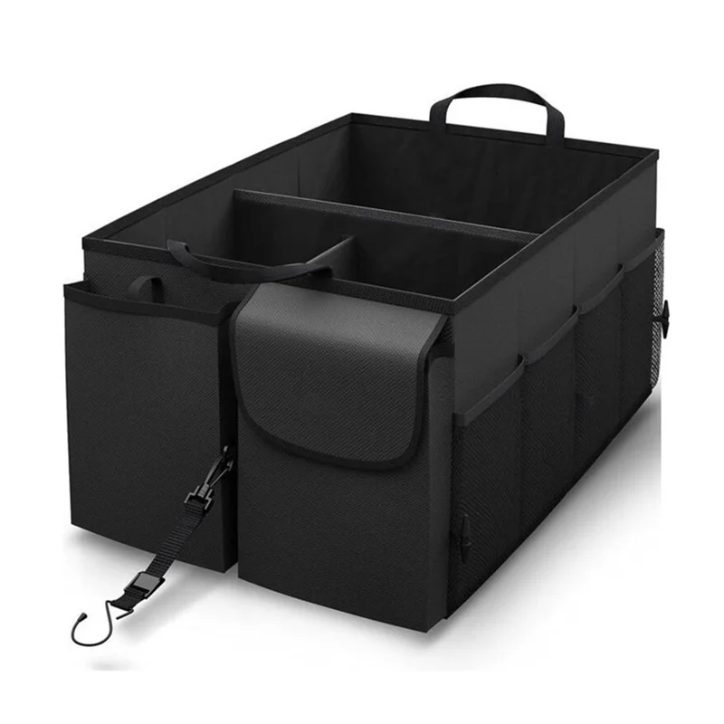 YF-1744A 58x43x27cm 600D Oxford Cloth Car Trunk Organizer Storage Box - Black