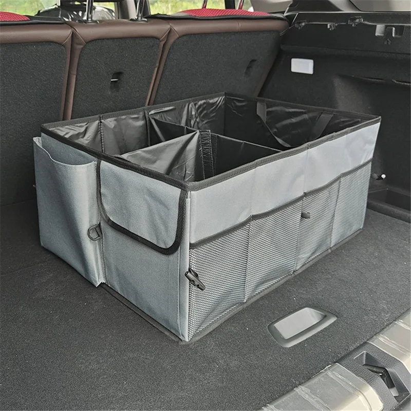 YF-1744A 58x43x27cm 600D Oxford Cloth Car Trunk Organizer Storage Box - Black