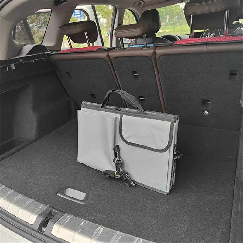 YF-1744A 58x43x27cm 600D Oxford Cloth Car Trunk Organizer Storage Box - Black