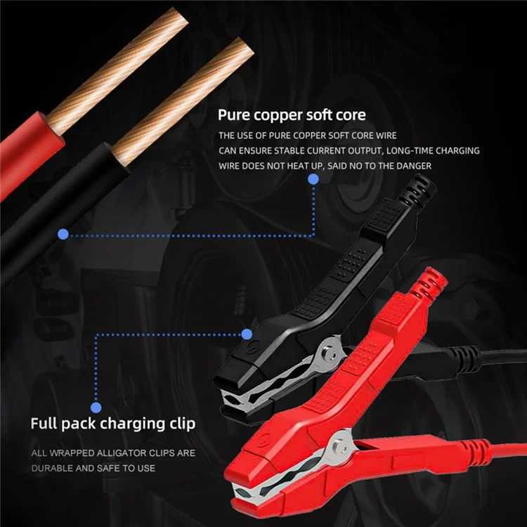 Cargador de batería automático para automóviles E-FAST TK-2500 de 25A máx. para baterías de ión de litio LiFePO4, AGM y de plomo-ácido - Enchufe europeo / Amarillo
