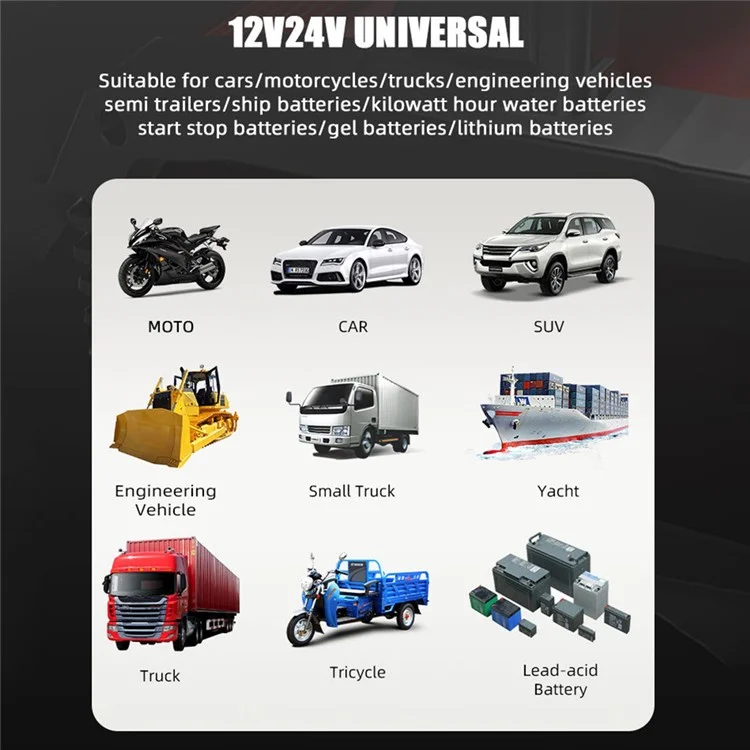 Cargador de batería automático para automóviles E-FAST TK-2500 de 25A máx. para baterías de ión de litio LiFePO4, AGM y de plomo-ácido - Enchufe europeo / Amarillo