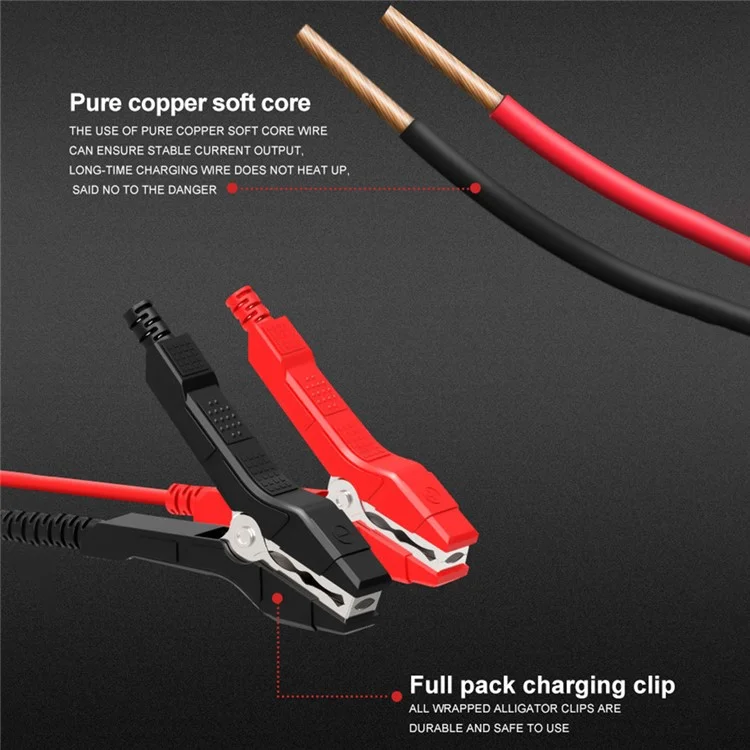 E-FAST TK-360 12V / 6A Car Motorcycle Battery Charger Lead-Acid Battery Charger - Red / EU Plug