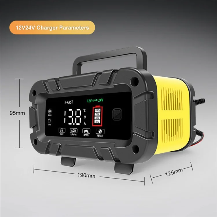 Cargador de batería para automóvil portátil E-FAST TK-1200 de 7 etapas automático - Enchufe estadounidense