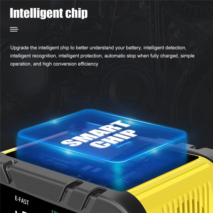 Cargador de batería para automóvil portátil E-FAST TK-1200 de 7 etapas automático - Enchufe estadounidense