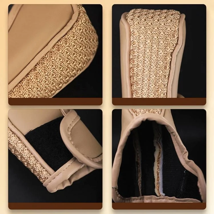 PU + Ice Silk Anti-slip Universal Car Gear Shift Knob Cover Protector Cover - Beige