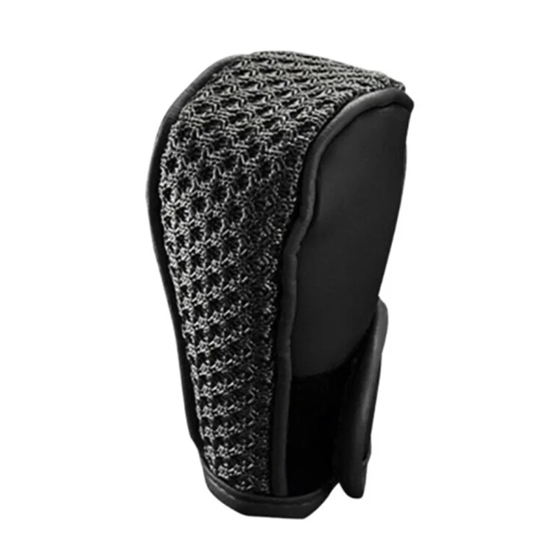 PU + Ice Silk Anti-slip Universal Car Gear Shift Knob Cover Protector Cover - Black