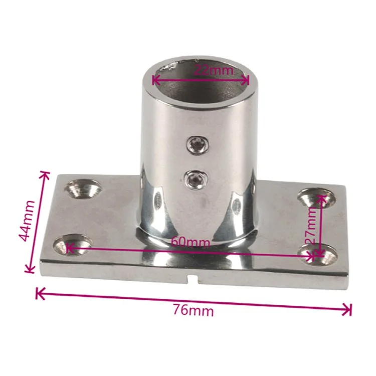 A8767 90-Grad-Rechteckrohrbasis Edelstahl 316 Hardware-Zubehör für Boote, Yachten