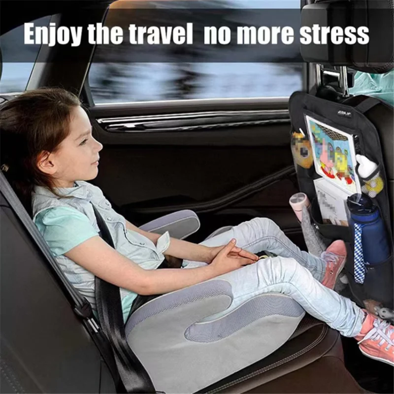 Car Back Seat Oxford Fabric Storage Bag and Seat Back Anti-Kick Mat