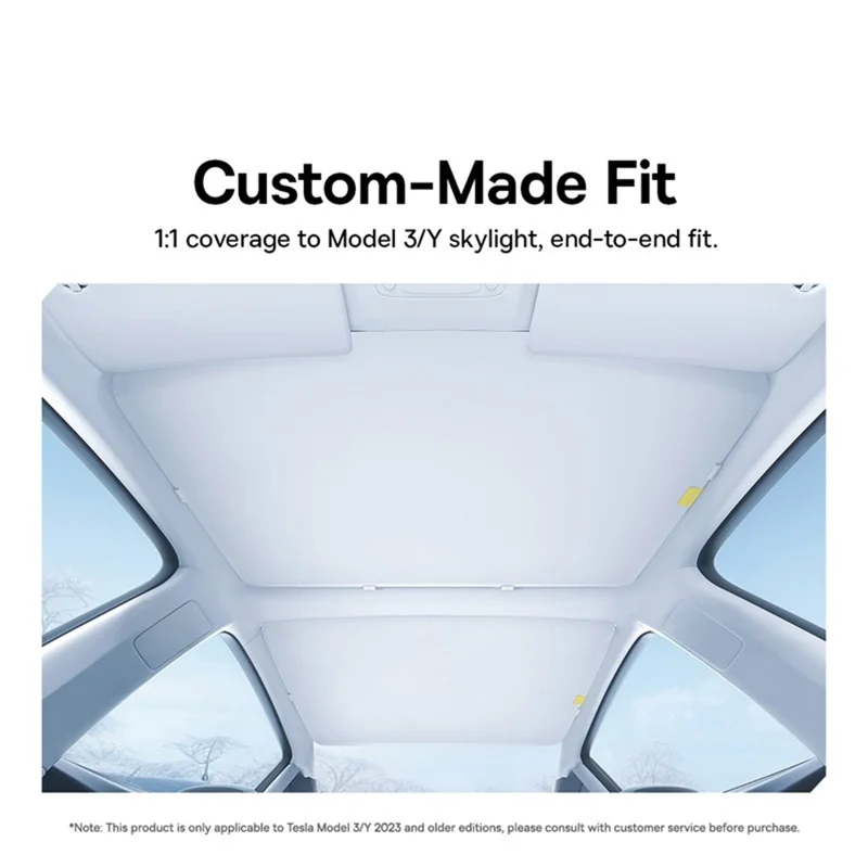 BASEUS T-Space Series for Tesla Model 3 / Y Single Layer Car Skylight Anti-UV Sunshade
