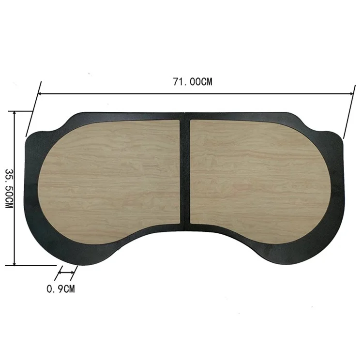 For Tesla Model 3 / Y Wood Grain PU Leather Car Table Board Folding Dining Tray