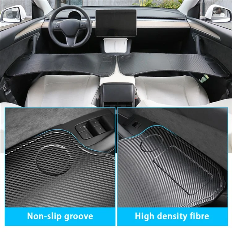 FR-21002 Para Tesla Model 3 / Y Mini Comedor de Coche, Mesa de Bandeja Plegable de 9 mm con 2 Ranuras para Vasos