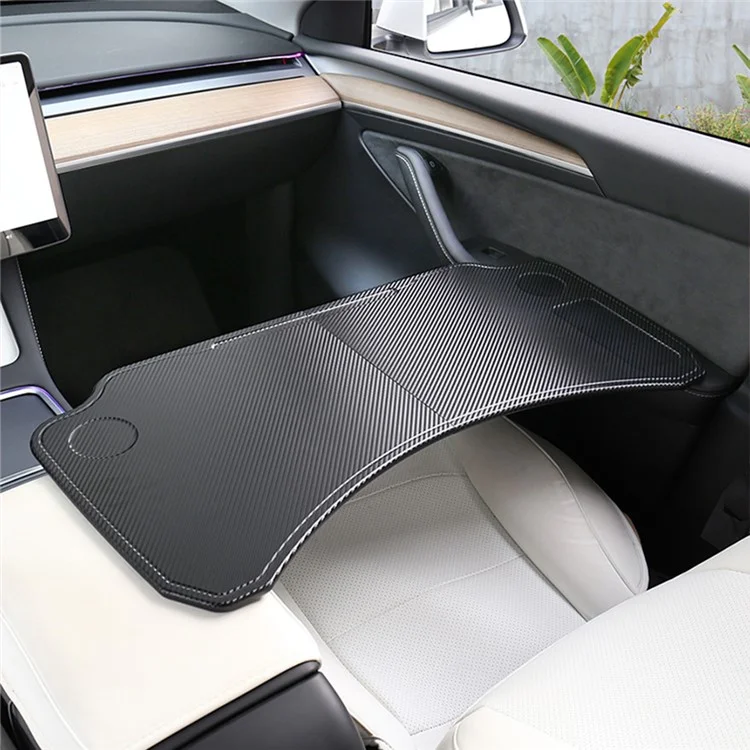 FR-21002 Para Tesla Model 3 / Y Mini Comedor de Coche, Mesa de Bandeja Plegable de 9 mm con 2 Ranuras para Vasos