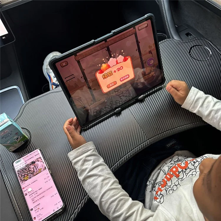 FR-21002 Para Tesla Model 3 / Y Mini Comedor de Coche, Mesa de Bandeja Plegable de 9 mm con 2 Ranuras para Vasos