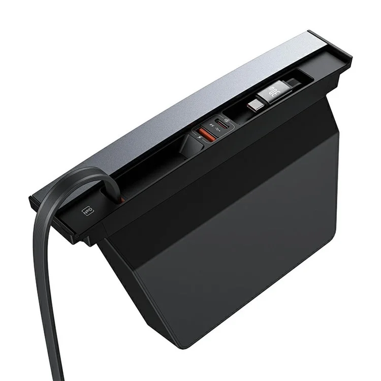 BASEUS BS-TS012 T- Série Space Câble Type-C Dual Hub pour Voitures Tesla (Port USB+Type-C) - Noir