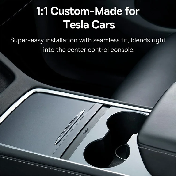 BASEUS BS-TS012 T- Série Space Câble Type-C Dual Hub pour Voitures Tesla (Port USB+Type-C) - Noir