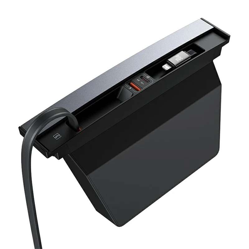 BASEUS BS-TS012 T- Space Series iP+Type-C Cable Hub für Tesla Autos (USB+Type-C Port) - Schwarz