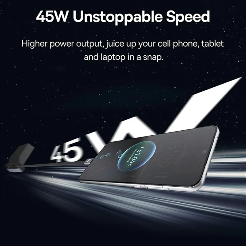 BASEUS BS-TS012 T- Space Series iP+Type-C Cable Hub für Tesla Autos (USB+Type-C Port) - Schwarz