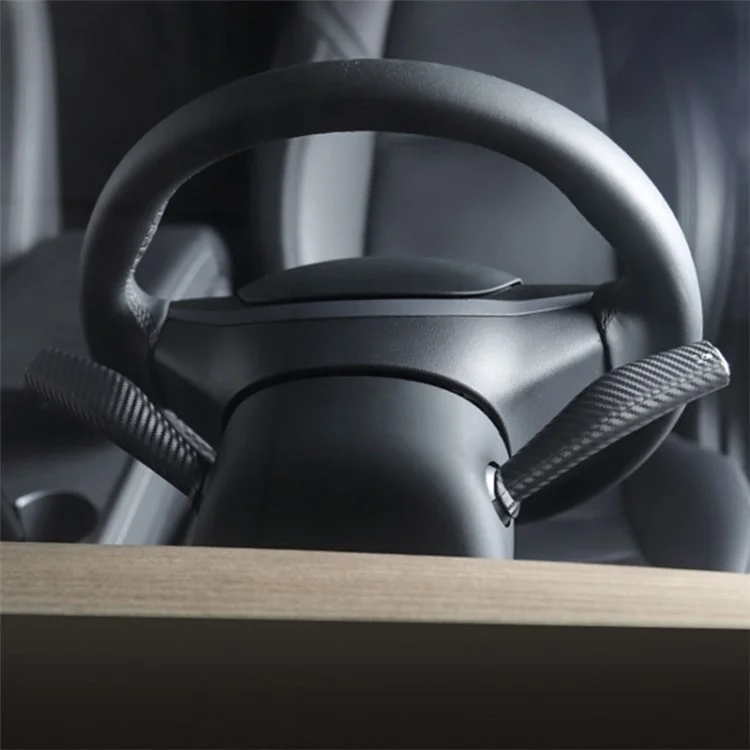 1 Pc For Tesla Model 3 / Y Textura de Fibra de Carbono Cubierta de Palanca de Cambios de Automóvil Incluida Todo Tipo de Montaje a Presión - Fibra de Carbono Brillante+Negro