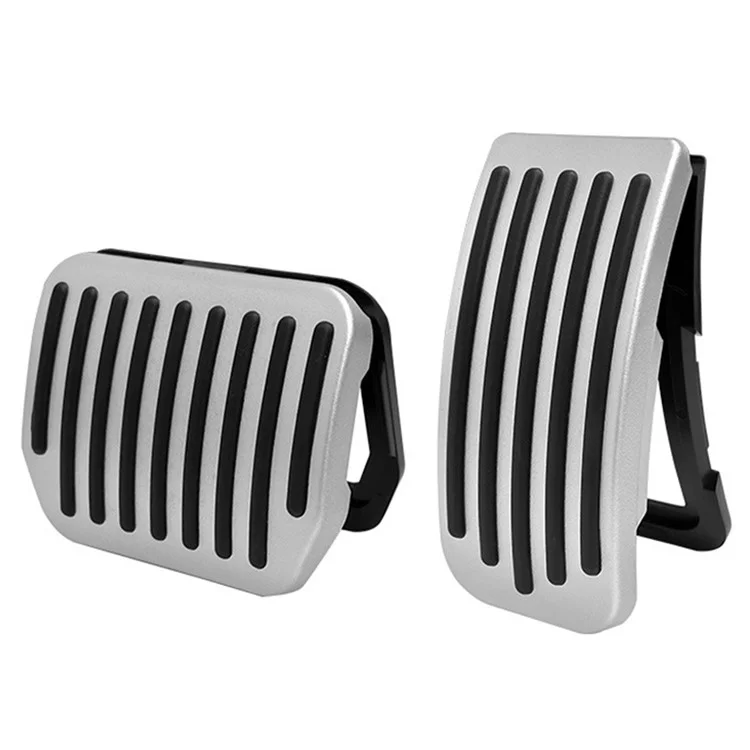 2Pcs For Tesla Model 3 / Y (2023) Snap-on Car Foot Pedal Pads Brake Rest Cover - Silver