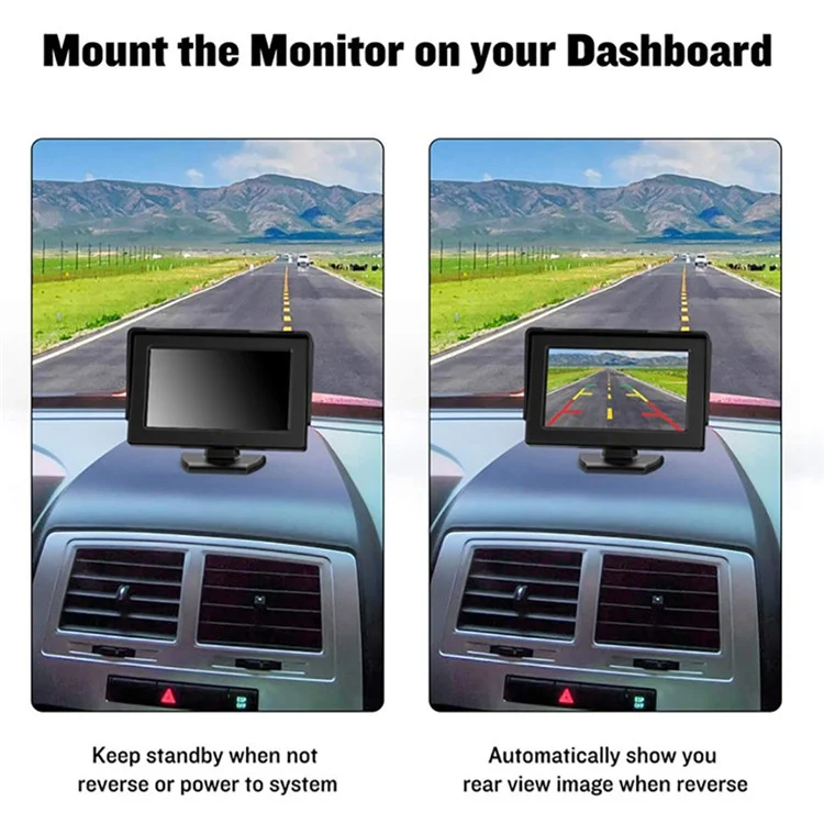 RH-310 4.3-inch Car Backup Monitor with Reverse Camera Car Backup Monitor for Truck Vehicles