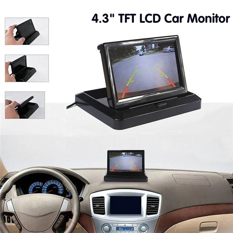 RH-312 4.3-inch TFT Folding Car Backup Monitor Display Reversing Parking Camera Kit