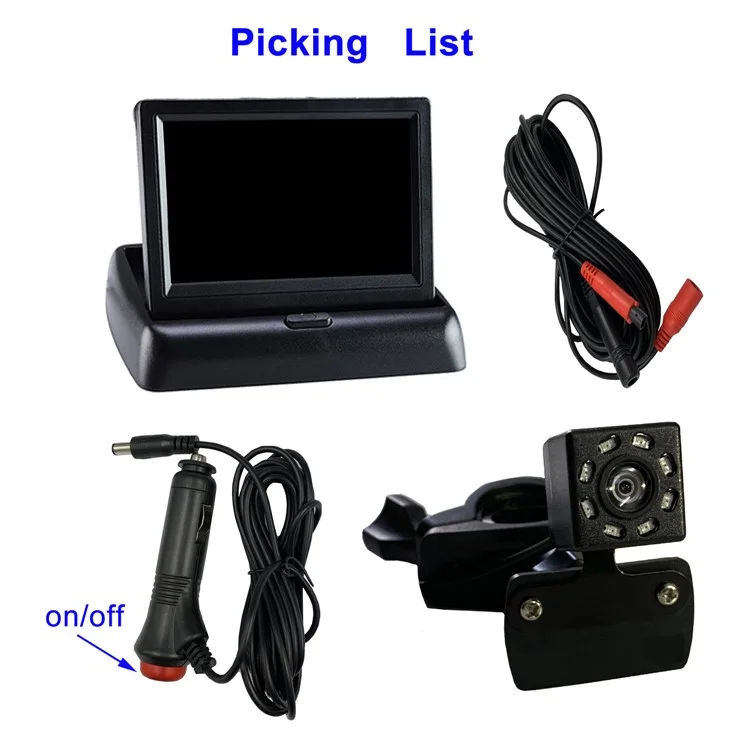 RH-B04 Schermo da 5.0 pollici, telecamera per monitor del bambino per il sedile posteriore dell'auto con angolo di visione di 150 gradi