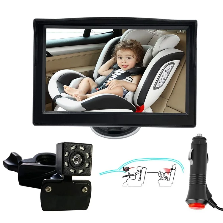 RH-B03 Schermo Display da 5,0 Pollici Monitor Auto Bambino Telecamera per Sedile Posteriore Bambino