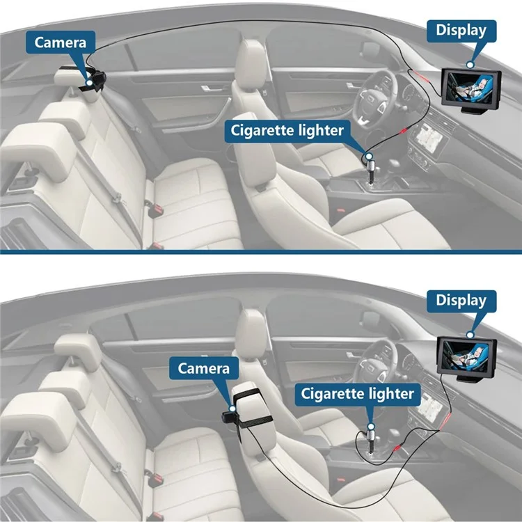 RH-B06 Schermo di sicurezza per bambini da 4,3 pollici Visione notturna impermeabile Telecamera posteriore per auto