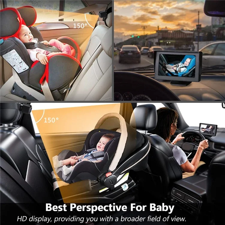 RH-B06 Schermo di sicurezza per bambini da 4,3 pollici Visione notturna impermeabile Telecamera posteriore per auto