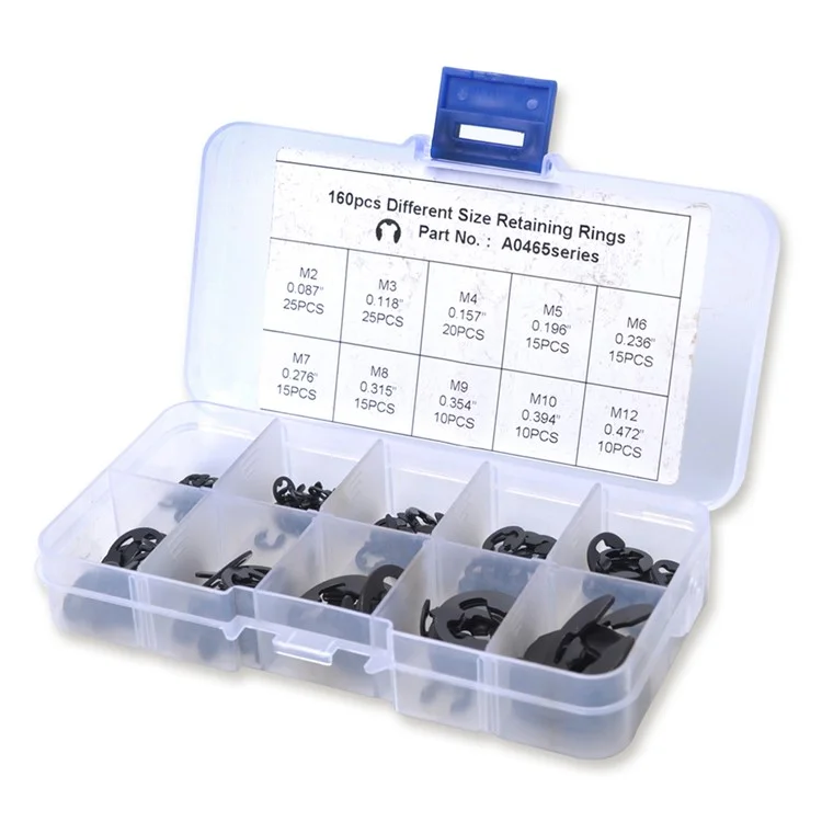 160Stück 2mm-25mm Sicherungsringe für Autos und LKWs, sortierter E-Clip-Sicherungsringsatz