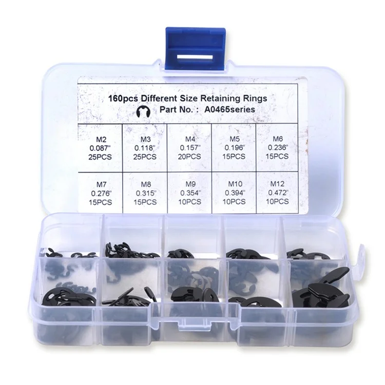 160Stück 2mm-25mm Sicherungsringe für Autos und LKWs, sortierter E-Clip-Sicherungsringsatz