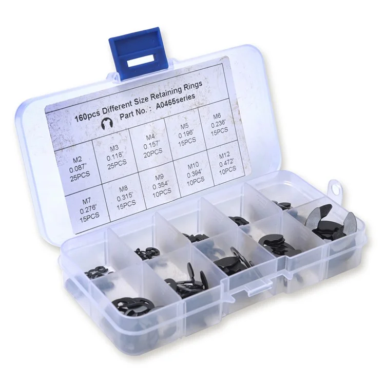 160Stück 2mm-25mm Sicherungsringe für Autos und LKWs, sortierter E-Clip-Sicherungsringsatz