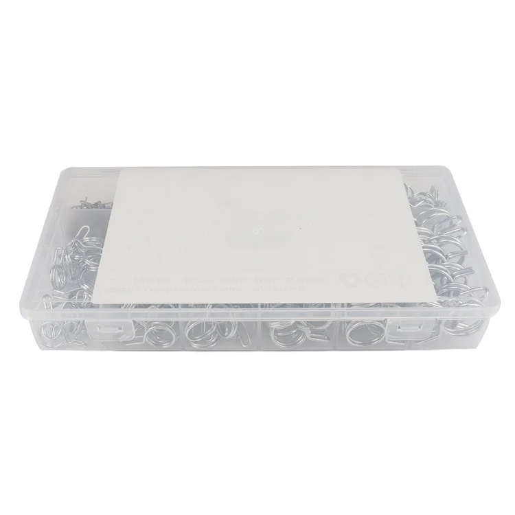 A2392 285 pièces Assortiment de pinces à ressort de tube double en fil avec boîte en plastique