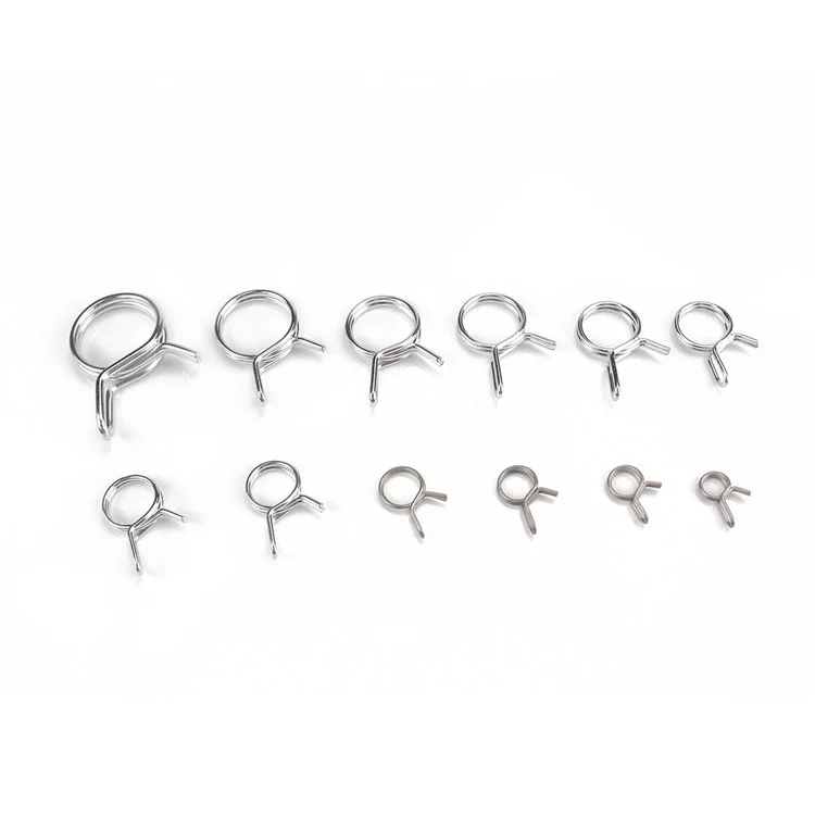 A2392 285 pièces Assortiment de pinces à ressort de tube double en fil avec boîte en plastique