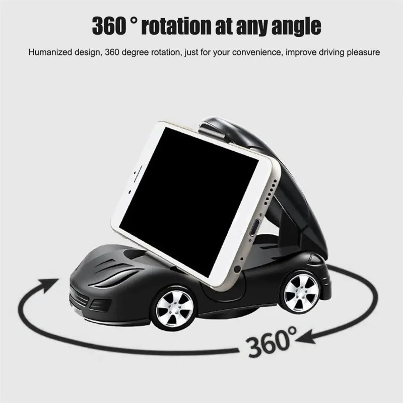 Automotive Decoration Car Model Phone Holder Stand for iPhone 16 / 16 Plus / 16 Pro / 16 Pro Max - Black