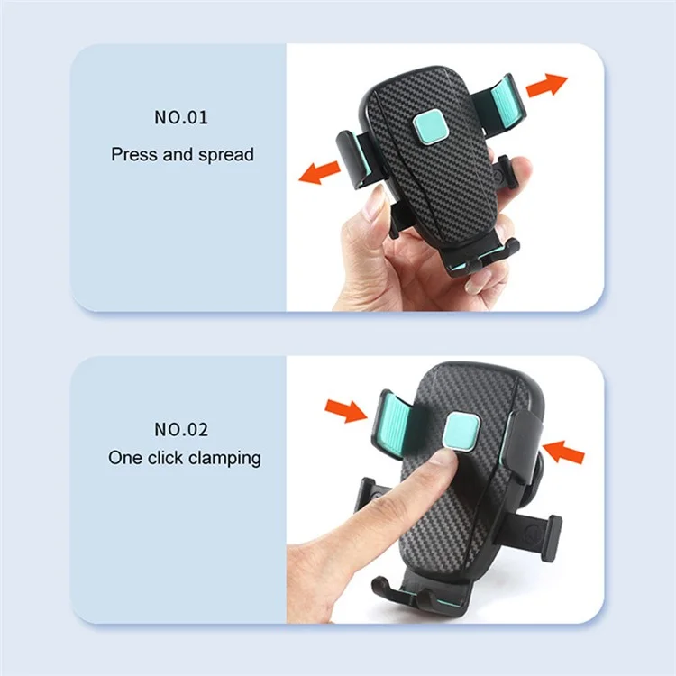 A516 Clip per presa d'aria per auto con rotazione a 360 gradi, supporto per telefono cellulare - Verde