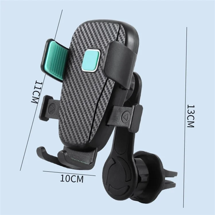 A516 Clip per presa d'aria per auto con rotazione a 360 gradi, supporto per telefono cellulare - Verde