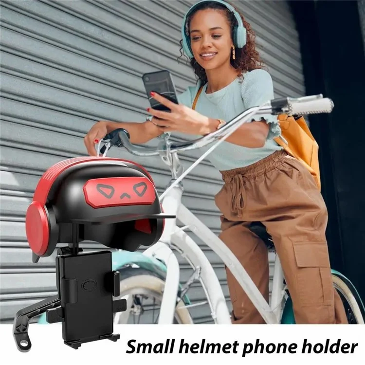 YXY001 Helmet Decor Metal+Plastic Motorcycle Phone Mount Holder (Installation On Rearview Mirror) - White+Blue