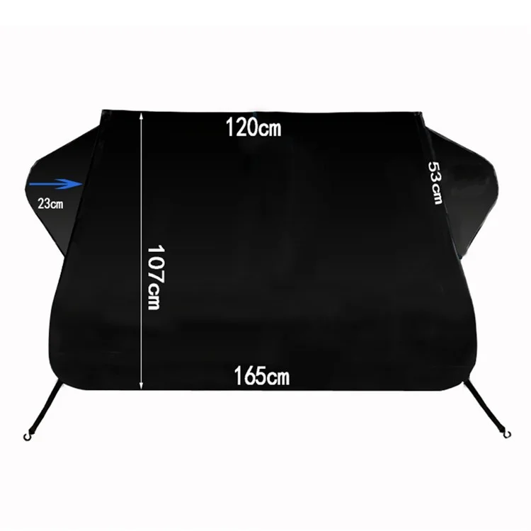 Capa de Proteção para Para-brisas de Sedãs 600D Oxford em Preto - Proteção Contra Gelo, Geada, Neve e Sol